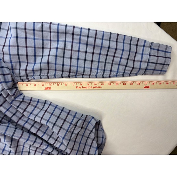 J Crew Mercantile Flex Button Down Men's M Blue Gray Checkered Long Sleeve - Picture 5 of 7